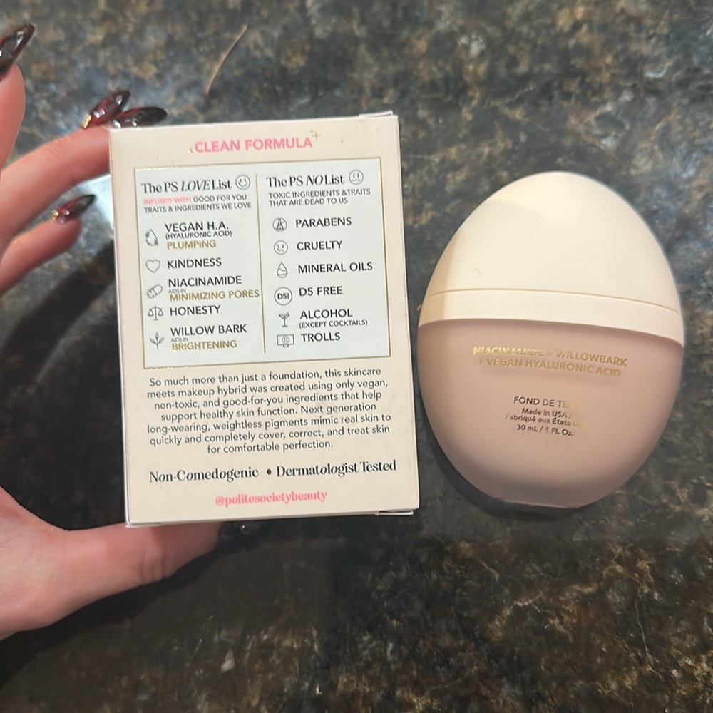 Polite Society More Than a Pretty Face Foundation in Fair Cool 1fl oz New - Picture 2 of 3